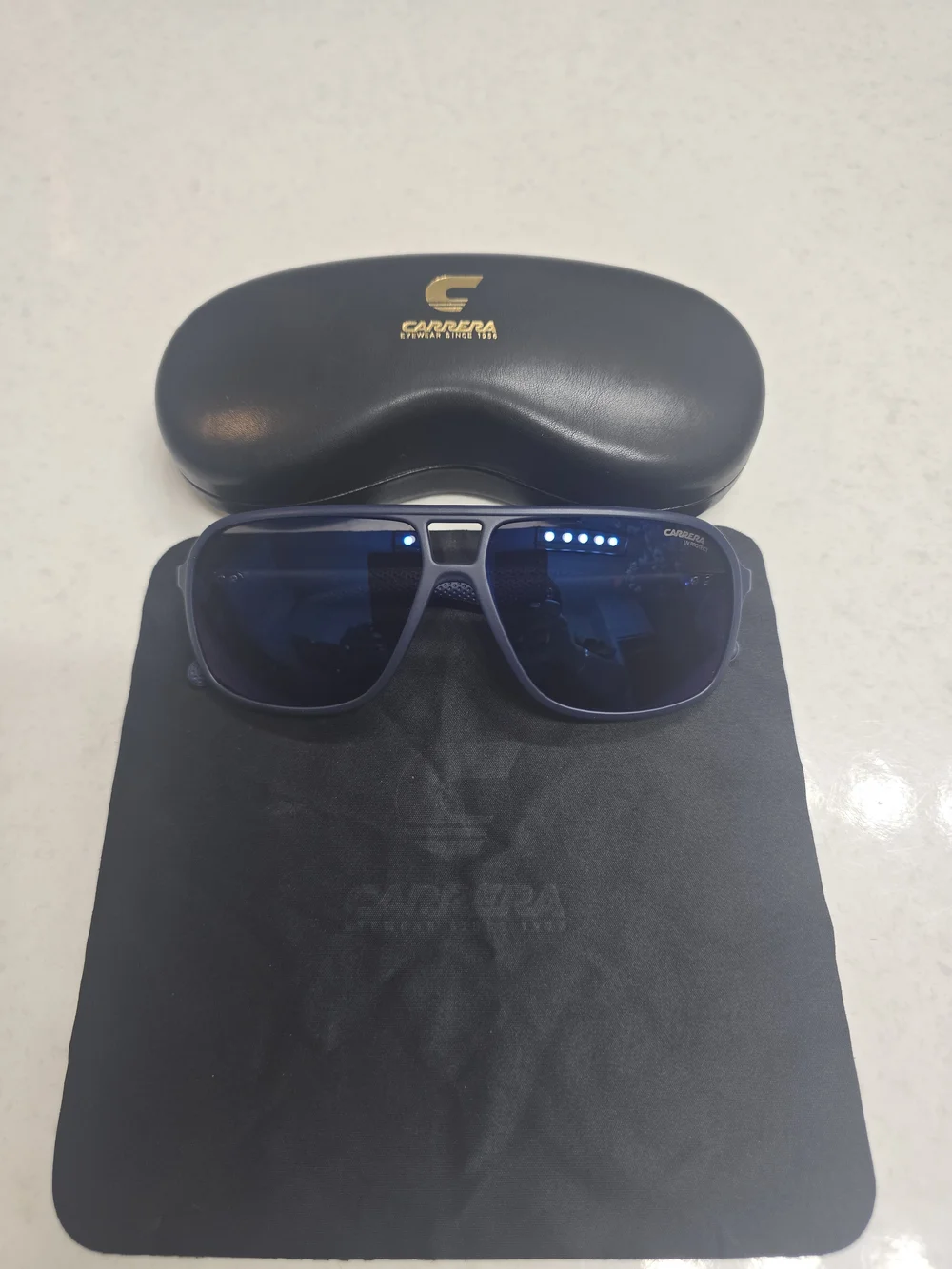 Carrera Matte Navy Blue Sunglasses with Tinted Lenses - Picture 6 of 7